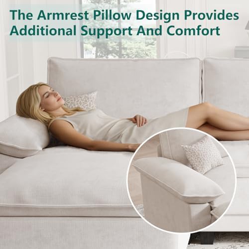 108" Modular Sectional Couch, L Shaped Cloud Sofa for Living Room