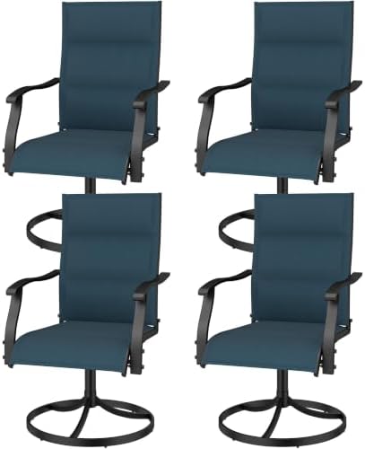 Murago Patio Chairs Set of 4, Outdoor Chairs Set of 4, Patio Chairs, Blue
