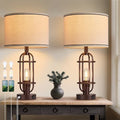 Reaketon Farmhouse Table Lamps for Living Room Set of 2, Oil Rubbed Bronze