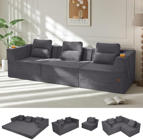 COMAX Futon Sofa Bed, Convertible Sofa Bed, Folding Boneless Couches