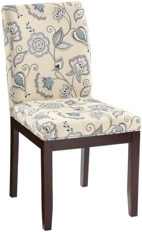 OSP Home Furnishings Dakota Upholstered Parsons Dining Chair with Espresso Finish Wood Legs, Avignon Sky