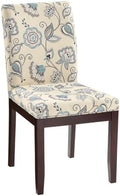OSP Home Furnishings Dakota Upholstered Parsons Dining Chair with Espresso Finish Wood Legs, Avignon Sky
