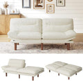 Marsail 75" Futon Sofa Bed, Convertible Sleeper Couch Loveseat, White