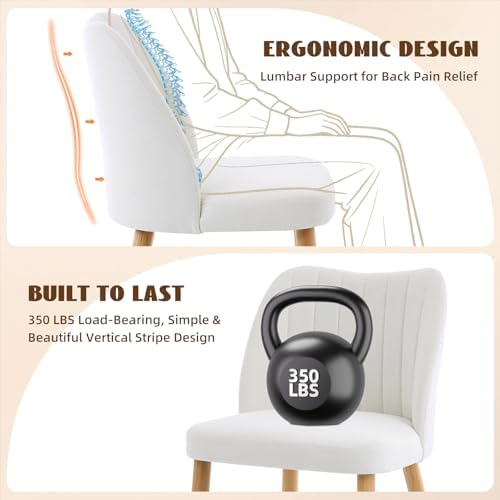 GarveeHome Dining Chairs Set of 4 with Cozy Backrest/Wooden Legs