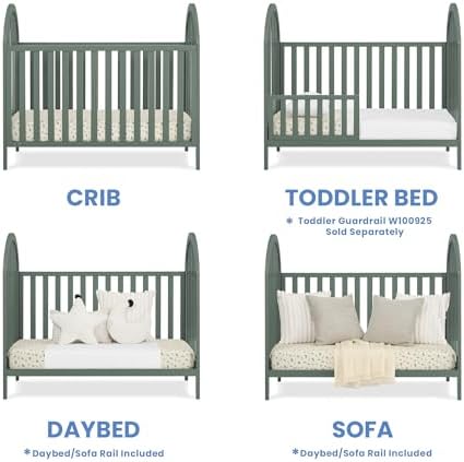 Delta Children Milano 4-in-1 Convertible Crib - Greenguard Gold Certified, Grassy Glen