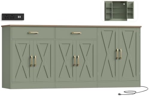 HOSTACK 71" W Kitchen Buffet Cabinet with Storage, Large Coffee Bar Cabinet