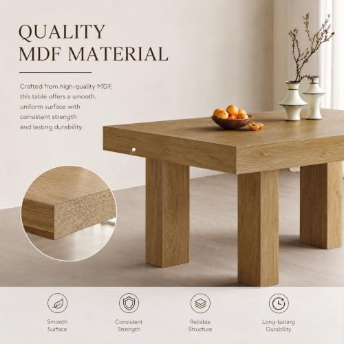 Tribesigns 63 Inch Dining Table for 4-6 People, Rectangular Kitchen Table
