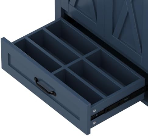 YOPTO 36" Bathroom Vanity with Sink, Freestanding Bathroom Cabinet | Ceramic Top & Backsplash, 4 Storage Drawers, X-Shaped Doors, Adjustable Shelving, Door Storage and Towel Bar, Navy Blue