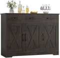 HOSTACK Kitchen Buffet Cabinet with Storage, Sideboard Coffee Bar, Brown