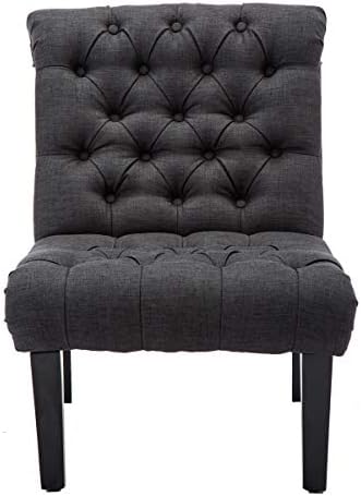 Armless Modern Accent Chairs for Living Room, Gray Fabric