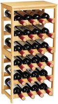 Wine Rack 24-Botttle Freestanding Floor, 6-Tier Wine Rack Shelf with Table Top, Bamboo Display Wine Storage Shelves Kitchen Bar Dining Room Living Room, Natural