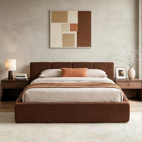DNYN Queen Cloud Bed Frame with Cushion Headboard and 360° Foam Surround