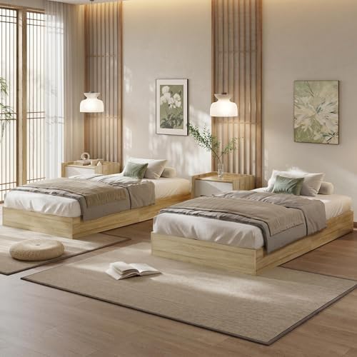 GarveeHome Wood Platform Bed Frame, Twin XL Bed Frame Without Headboard