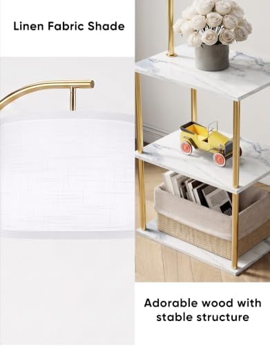 Floor Lamp with Table 2-Pack, Nightstands End Side Table for Living Room