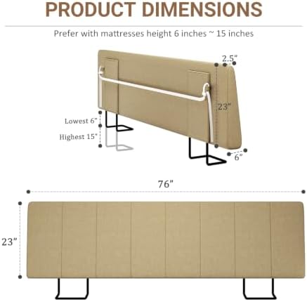 King Size Headboard Only-No Assembly Required, Light Brown
