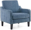 VINGLI Navy Blue Accent Chair Chenille Upholstered Armchair for Living Room