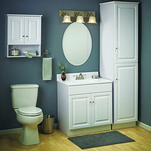 Design House Wyndham Bath Vanity Without Top, 2 Cabinet Doors, for 25-in. x 19-in. Vanity Top, Flush to Floor, Easy Assembly, for Bathroom, White, 18.0 in. L x 24.0 in. W x 31.5 in. H, 597120 | , Freestanding, Traditional, Wood, Bath, 597120