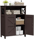 Homhedy Farmhouse Bathroom Storage Cabinet with Doors, Small Floor Cabinet | Toilet Paper Cabinet with Adjustable Shelf, Freestanding Storage Cabinet for Kitchen/Laundry/Living Room, 24"W, Brown