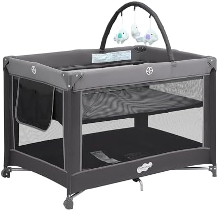 Pamo Babe Foldable Portable Baby Playard Crib for Toddlers