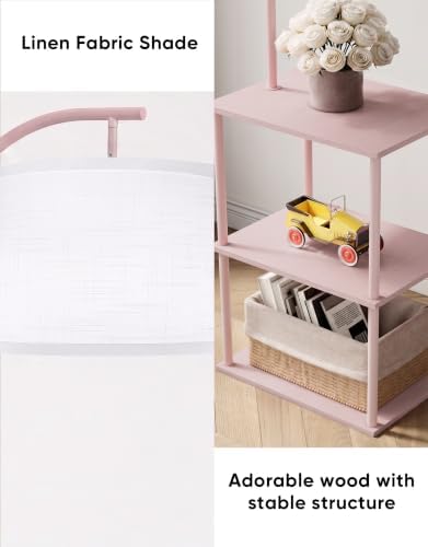 Floor Lamp with Table 2-Pack, Nightstands End Side Table for Living Room