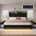 DWVO King Size Bed Frame with 4 Storage Drawers and RGB LED Lights