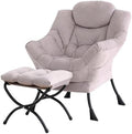 Tiita Modern Lazy Chair with Ottoman, Large Accent Armchair, Leisure Sofa Armchair with Footrest for Bedroom, Living Room, and Dorm Rooms