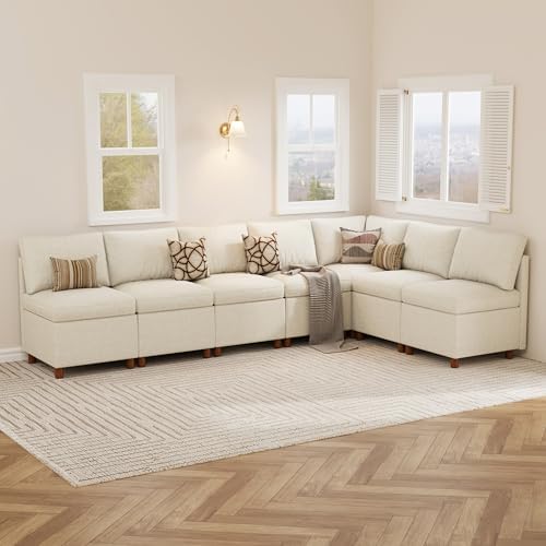SITJOY Breakfast Nook Bench with Storage, Beige, 7 Seat (1 Corner)