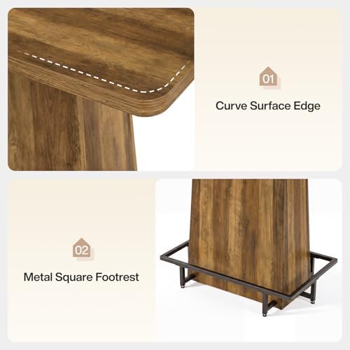 Tribesigns 47" Rustic Industrial Bar Table, Set of 4