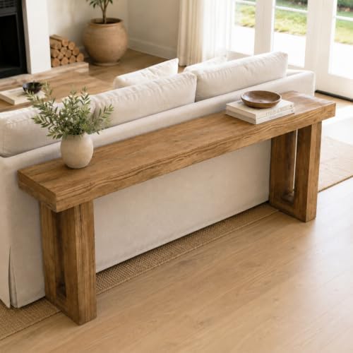 HOKYHOKY Reclaimed Solid Wood Console Table, 70" Long Entryway Table