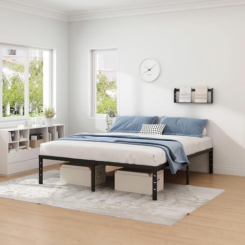 NEW JETO Metal Bed Frame,Full Size Bed Frame with Storage Space,16 Inch