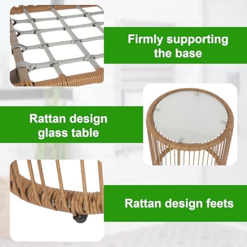 FDW 3-Piece Patio Furniture Set | White | Outdoor Wicker Furniture
