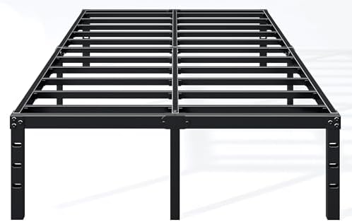 Hafenpo 18 Inch Queen Bed Frame, Under Bed Storage, Black
