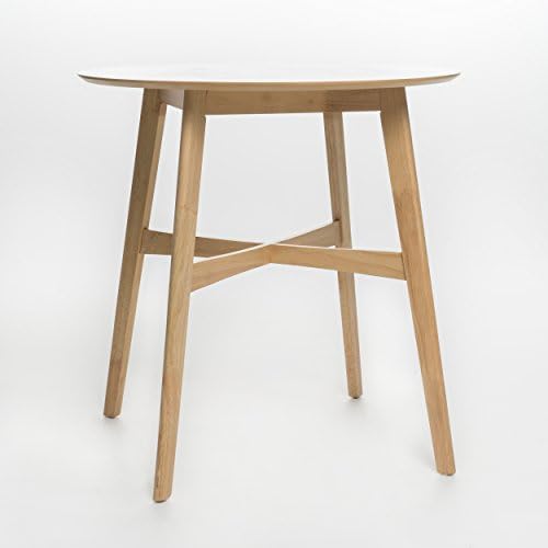 Christopher Knight Home Toori Mid Century Modern Kitchen Bar Table for Home Kitchen/Dining Room, Sturdy Wooden Counter Height Table with Splayed Legs, Modern Pub Table, Round Dining Table, Natural