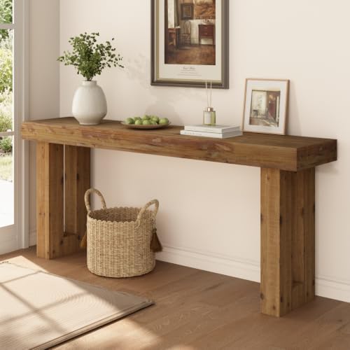 HOKYHOKY Reclaimed Solid Wood Console Table, 70" Long Entryway Table