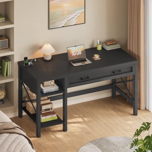 SEDETA 40" Farmhouse Small Desk with Drawers for Small Space, Bedroom
