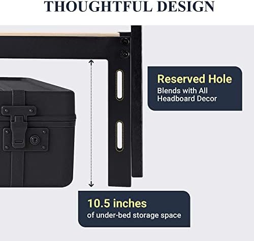 Allewie Queen Size Platform Storage Bed Frame with 3 Drawers, Black