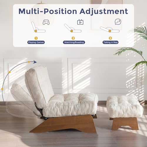 MAXYOYO Accent Chair with Ottoman, Lounge Chair with Adjustable Backrest