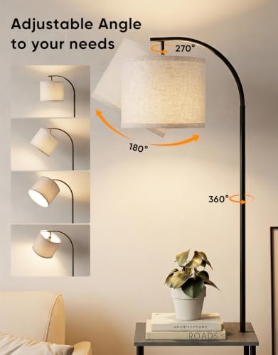 Floor Lamp with Table 2-Pack, Nightstands End Side Table for Living Room