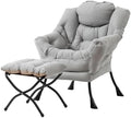 Tiita Lazy Chair with Ottoman, Comfy Reading Accent Chair, Light Grey