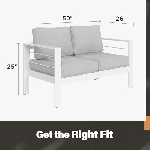 Solaste Outdoor Loveseat, Aluminum Patio Furniture Sofa for All-Weather