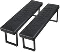 STHOUYN Black Faux Leather Benches Set of 2, 58 Inch Padded Seats