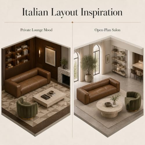 2-Piece Living Room Set, Faux Leather Sofa + Swivel Chair