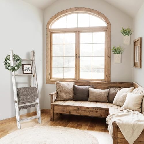 Blanket Ladders for the Living Room, Blanket Holder 5-Tier White