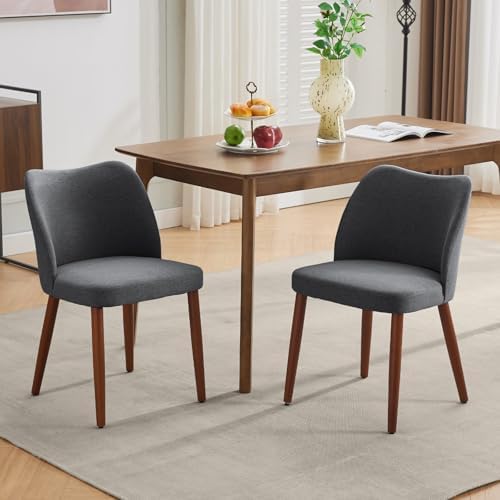 GarveeHome Wooden Dining Chair Set of 4 Upholstered Fabric Dining Chair