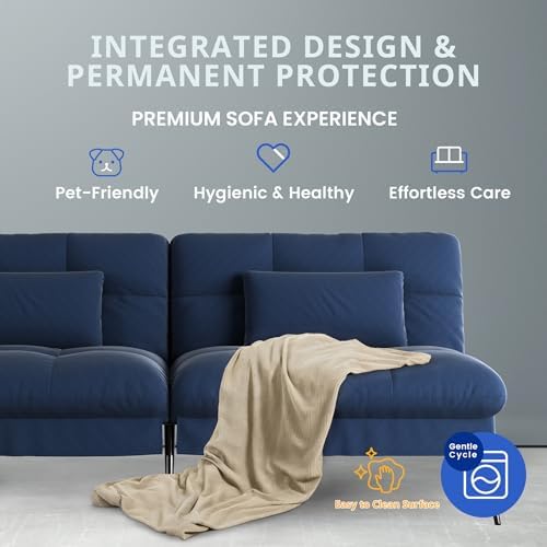 COMHOMA Futon Sofa Bed, 72″ Convertible Sleeper Sofa, Upholstered Loveseat