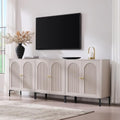 IFGET 92.63"W Modern Arch Sideboard Buffet Cabinet with Storage, Light Grey