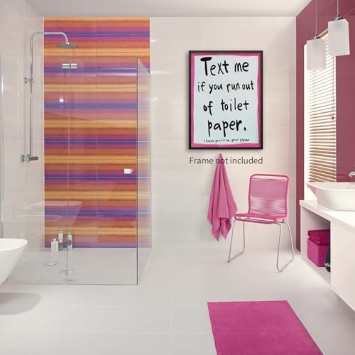 OMANI Pink Funny Bathroom Poster Text Me If You Run Out Of Toilet Paper Wall Art Preppy Dopamine Kitsch Aesthetic Canvas Prints for Bathroom Restroom Wall Decor 08x10 inch Unframed