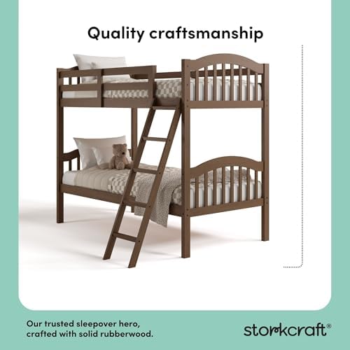 Storkcraft Long Horn Twin-Over-Twin Bunk Bed, Hazelnut