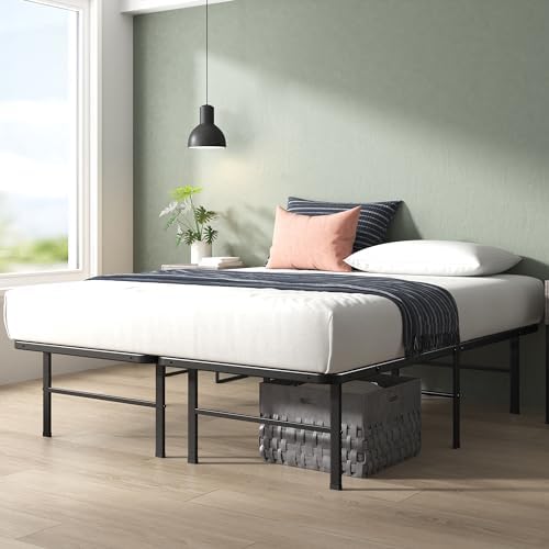 Zinus 14 Inch Rumi Metal Bed Frame, No Box Spring Needed, Black, King