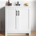 LIKIMIO 30" Bathroom Vanity with Sink, 2 Soft-Close Doors, White | Freestanding Bathroom Vanity, Integrated Ceramic Sink, Modern Bathroom Storage Cabinet for Small Bathroom, Easy Assembly